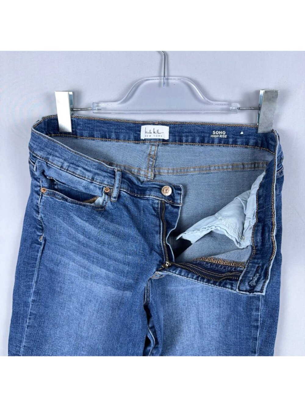 Nicole Miller Bermuda Shorts Soho High Rise Size 12 Blue Medium Wash - Picture 3 of 10